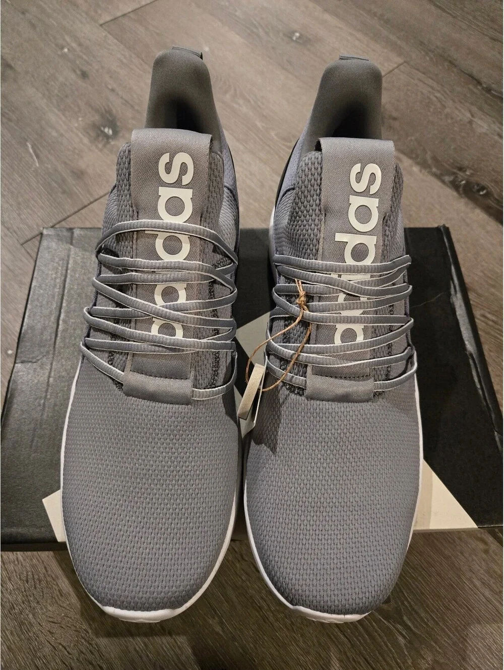 Adidas Lite Racer Adapt 7.0 Grey White Men Size 13 JR7606 Slip On Sneaker Box